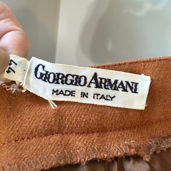 Vintage‎ Giorgio Armani Tan Pleated Midi Skirt IT 44 XS Boho Retro Modest - Picture 5 of 8